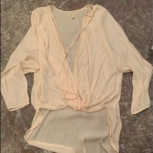 Long sleeve silk blouse